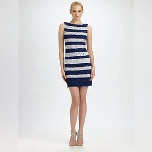 Theia Sequin Blue and White Dress